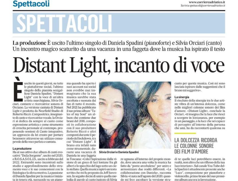Rassegna Stampa articolo Corriere Adriatico